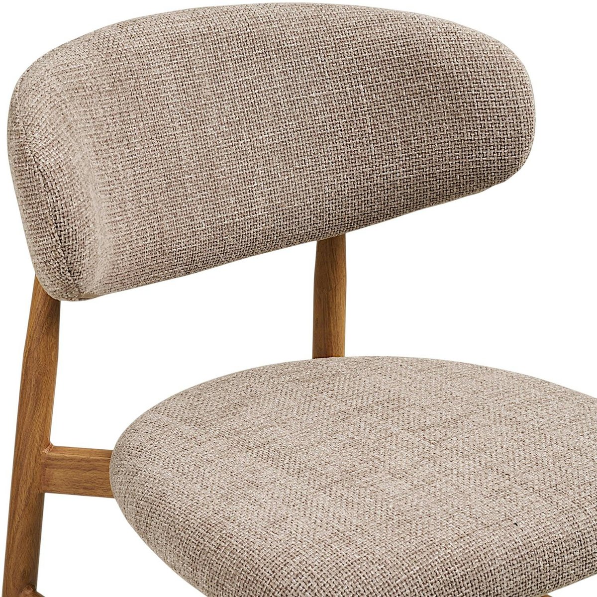 Chaise de bar bois et tissu avec repose-pied (lot de 2) AMSTERDAM bois clair, PIER IMPORT