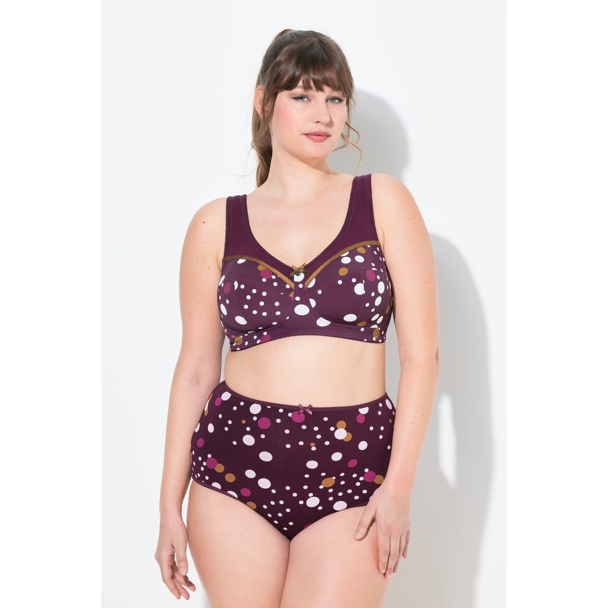 Soutien-gorge de maintien, sans armatures rouge raisin, ULLA POPKEN