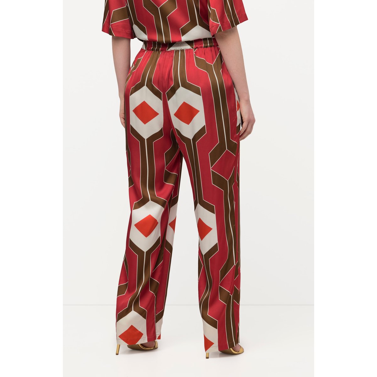 Pantalon large à ceinture élastique dans orange foncé, ULLA POPKEN