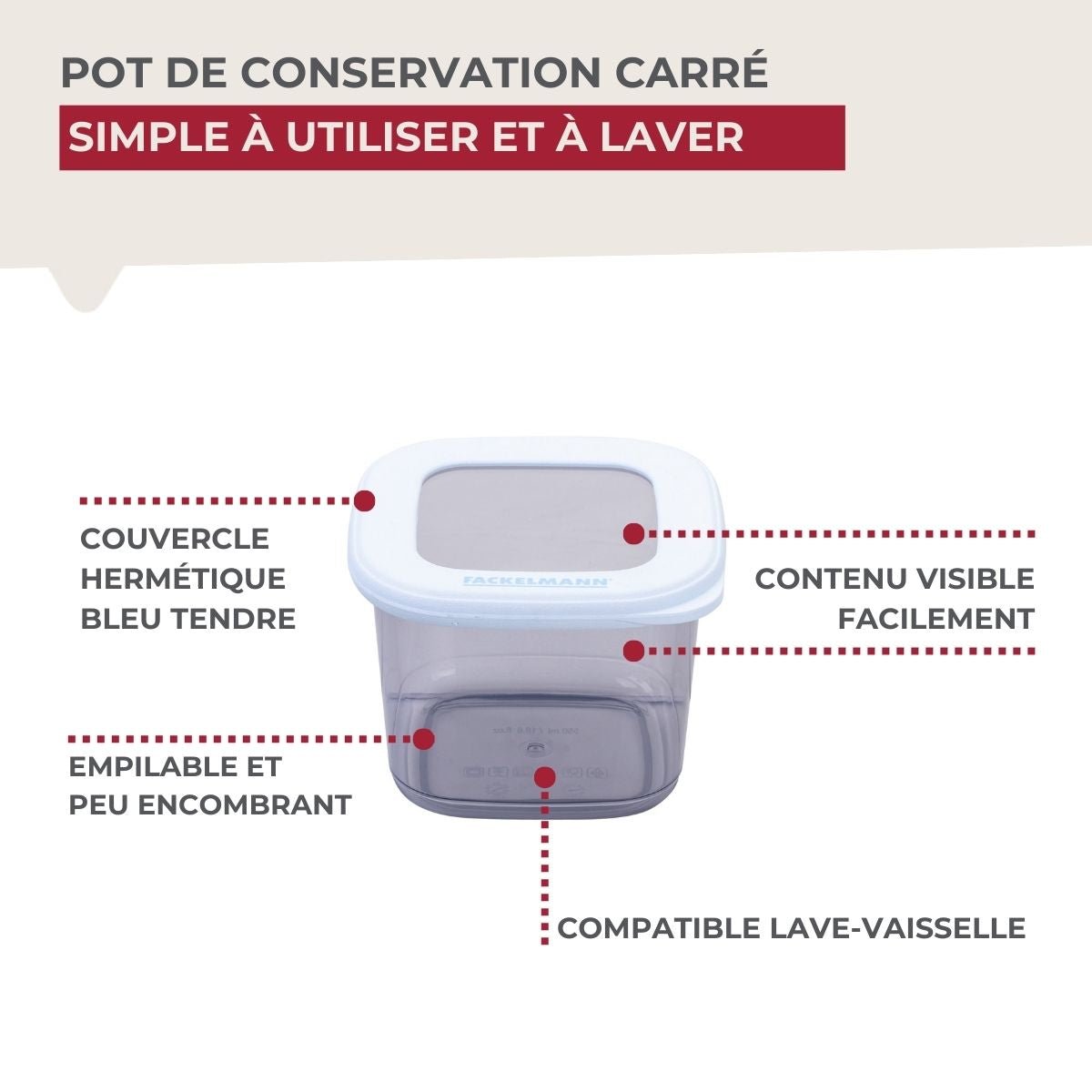 Boite à Provisions 0,55 Litre STORAGE blanc, FACKELMANN
