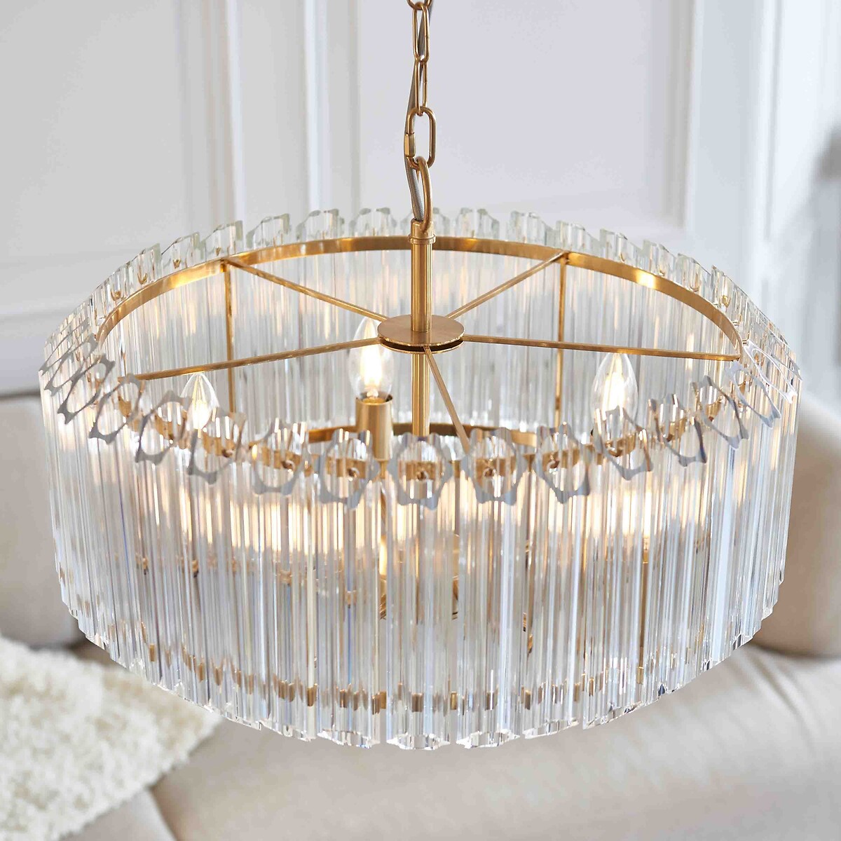 Valencia 5-Light Glass Pendant Light brass, ÉDITÉ