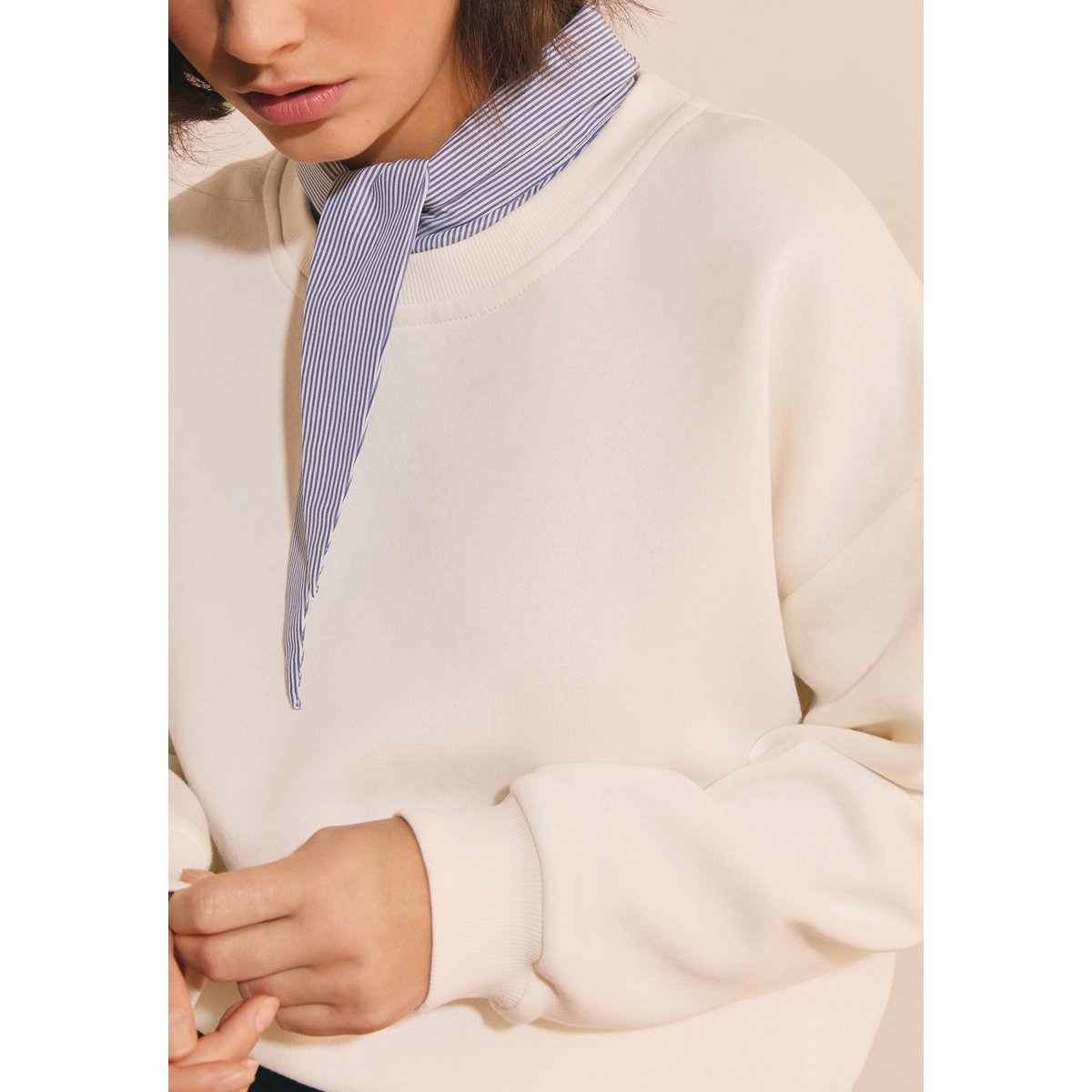 ETAM SWEATSHIRT ADELE - TSHIRT ML ecru, ETAM