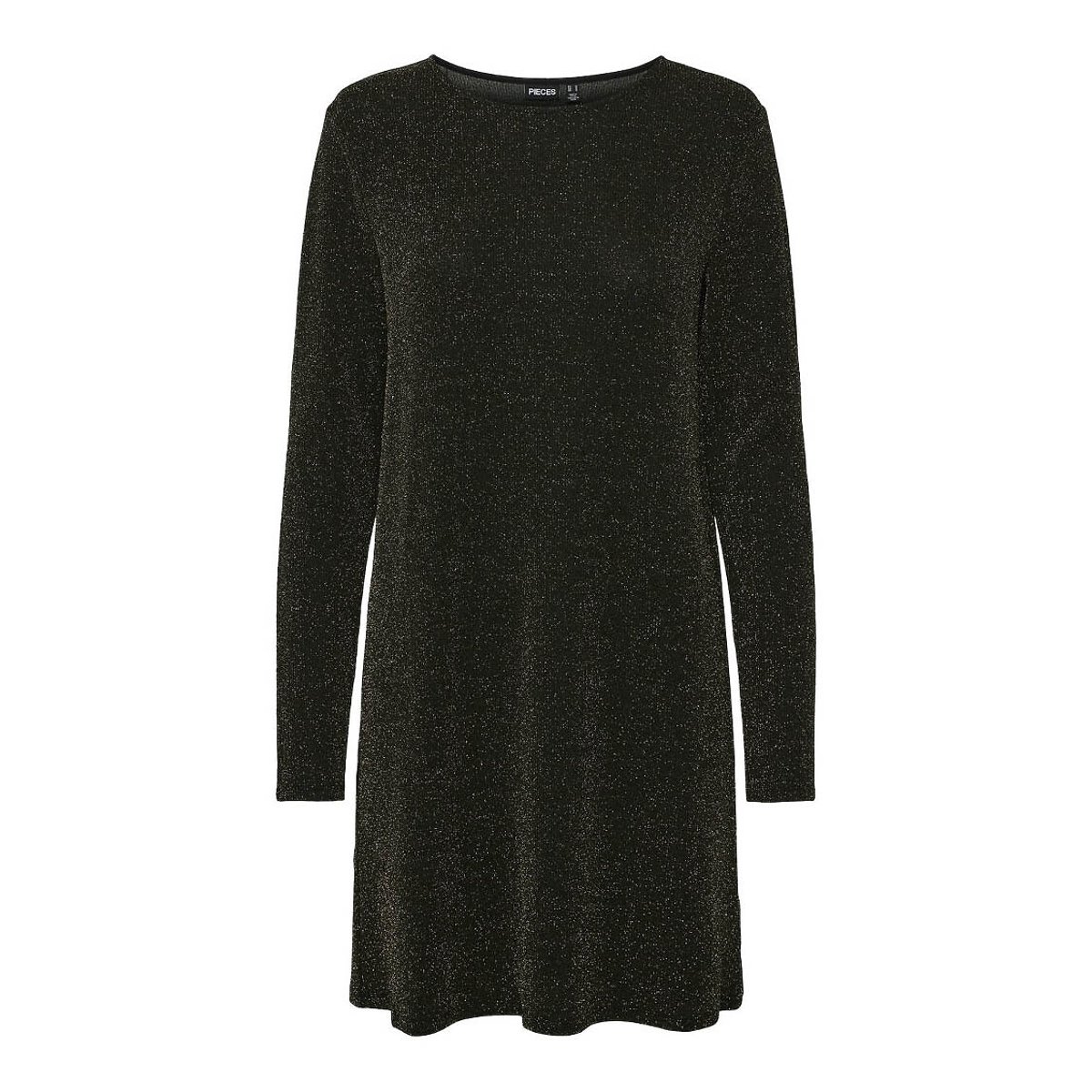 Robe courte en maille brillante noir, PIECES
