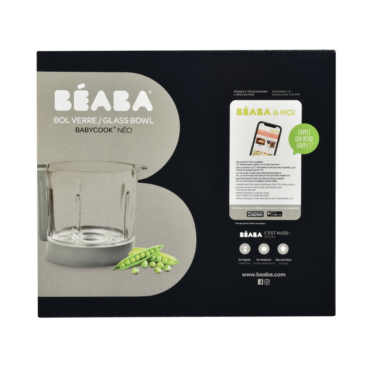 Bol seul en verre pour BABYCOOK NEO gris, BEABA