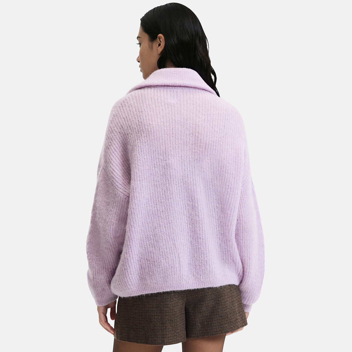 Pull col camionneur torsadé en alpaga mélangé violet lilas, LA REDOUTE COLLECTIONS