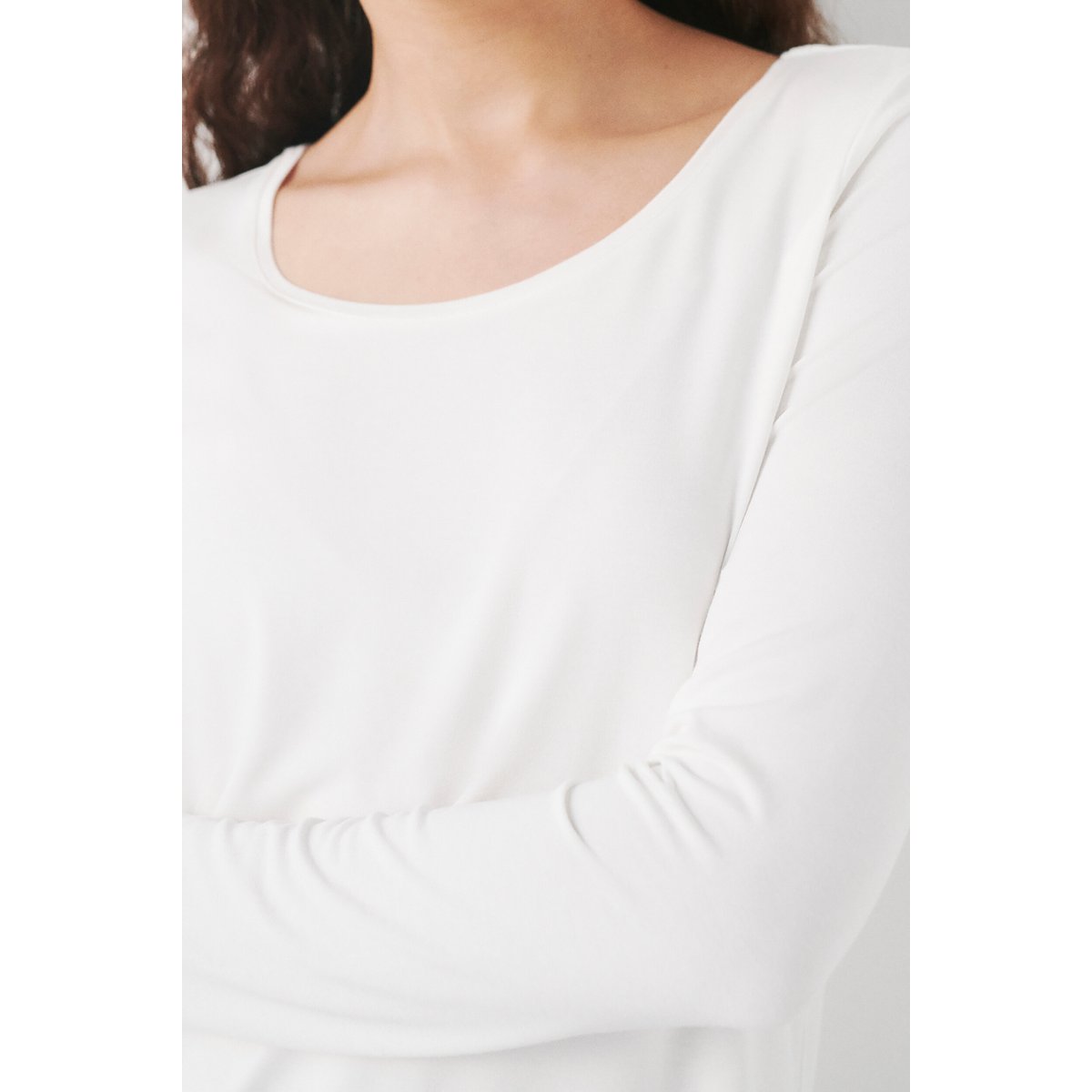 T-shirt ajusté col rond TBASICO blanc, CAROLL