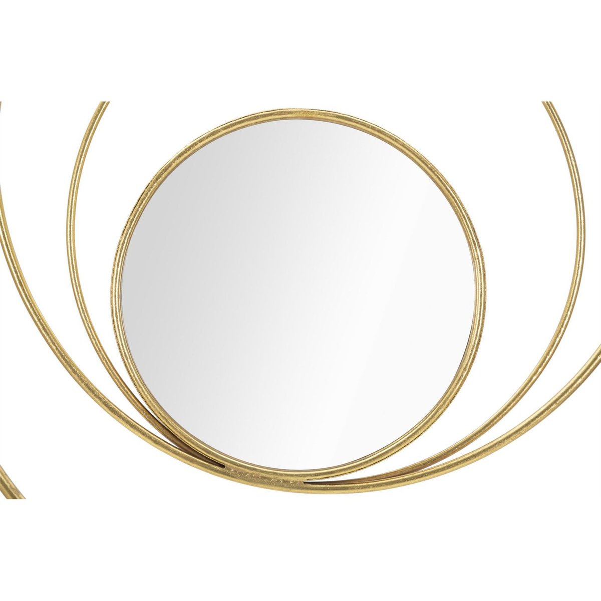 Miroir mural rond cadre en fer design vortex GLAM doré, RECOLLECTION