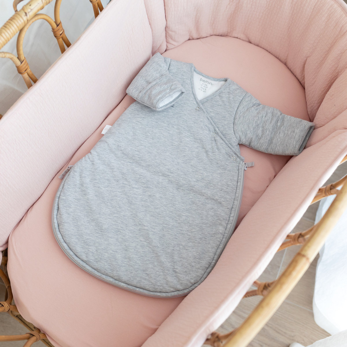 Gigoteuse avec moufles hiver - TOG 2.5 Cocon moelleux mix grey, BEMINI