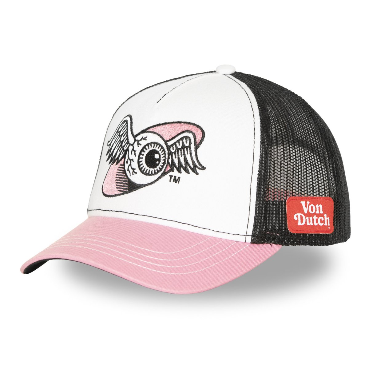 Casquette trucker Eye blanc/rose/noir, VON DUTCH