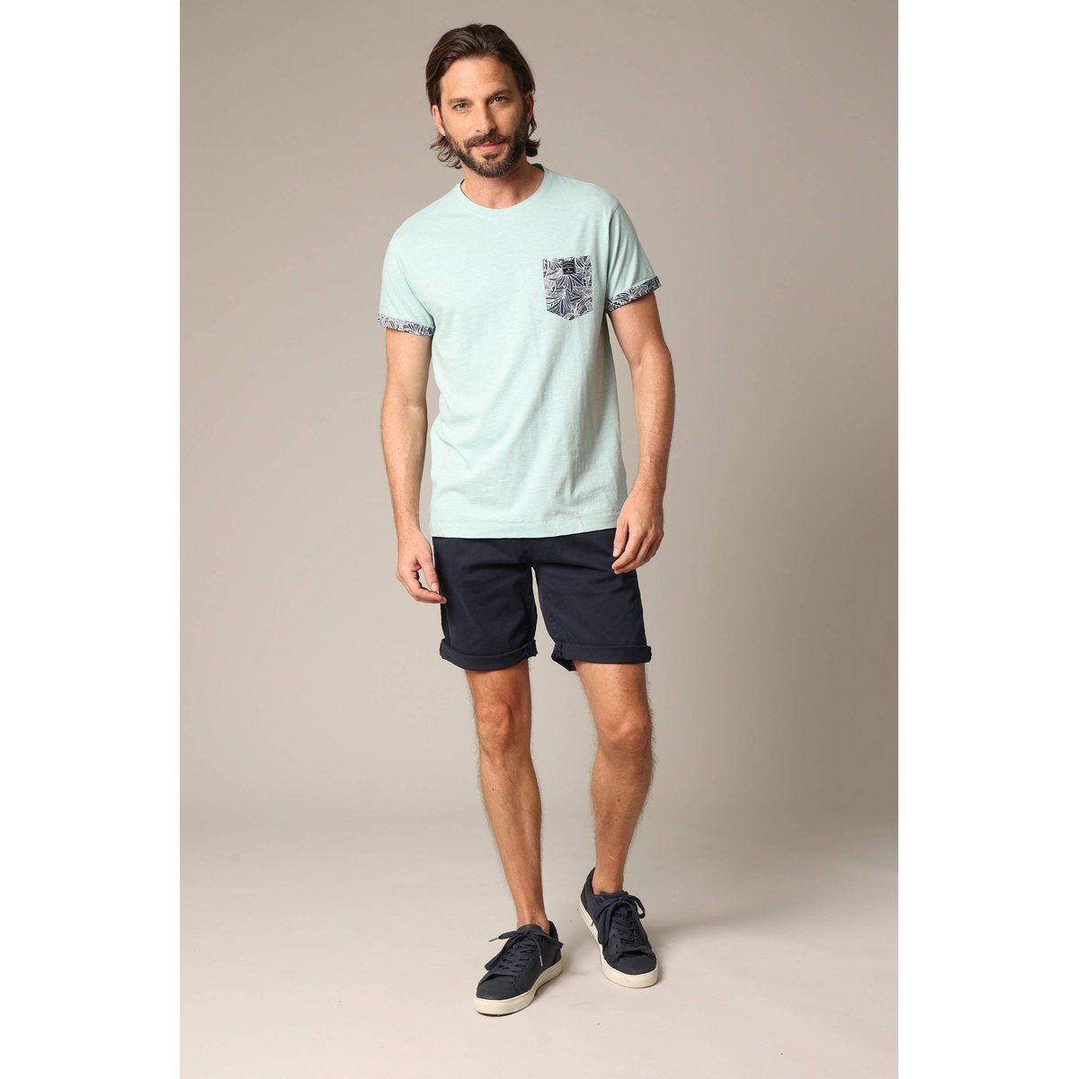 T-shirt en coton et col rond SHAMAR artic, DEELUXE