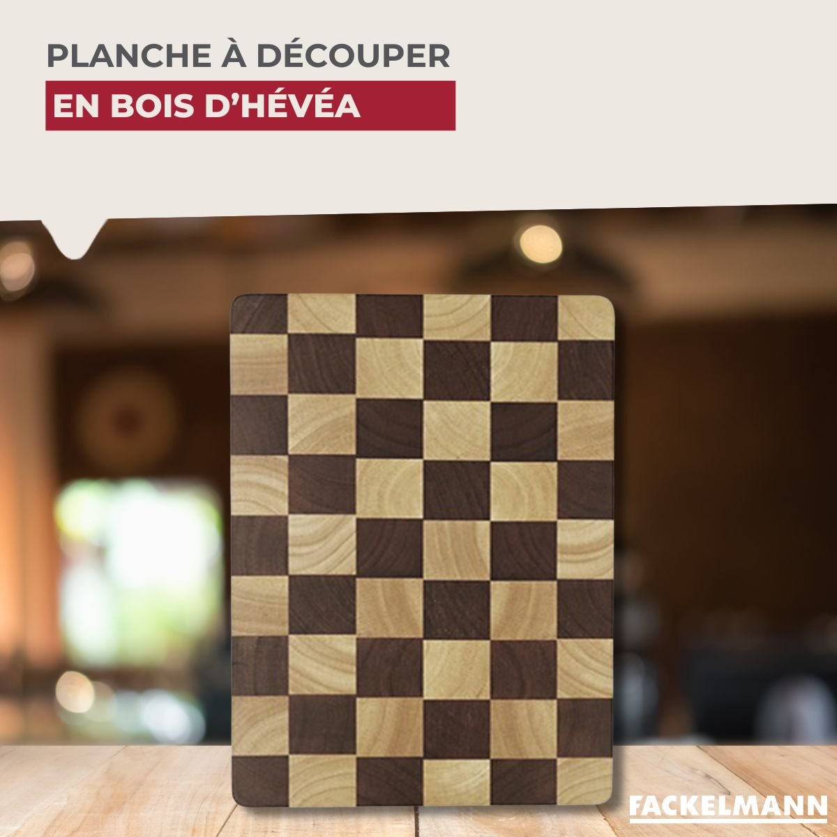 Planche à découper en hévéa BOISSELLERIE brun, FACKELMANN