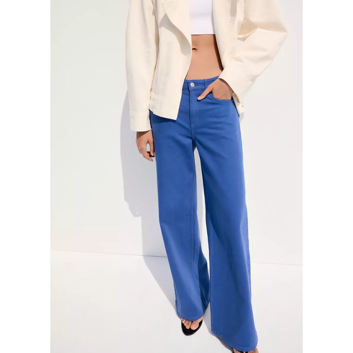 Jean large taille normale bleu, MANGO