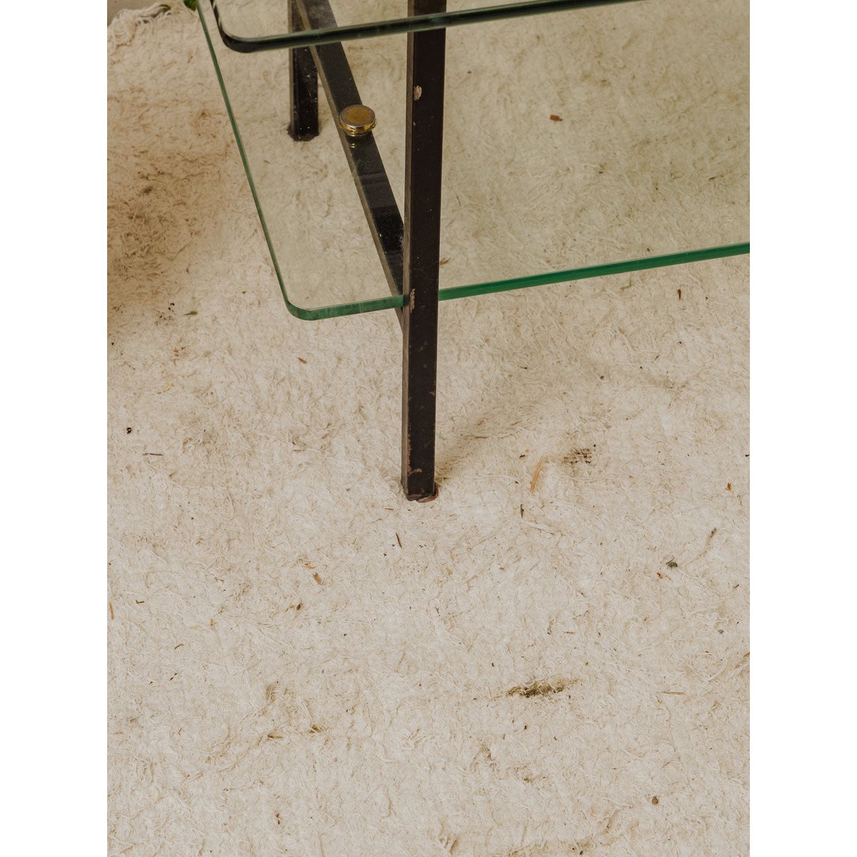 Table basse en verre et métal noir Donna N°972 - Bon état noir, DEBONGOUT