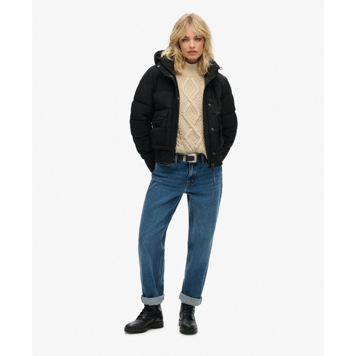 Bomber Everest noir de jais, SUPERDRY