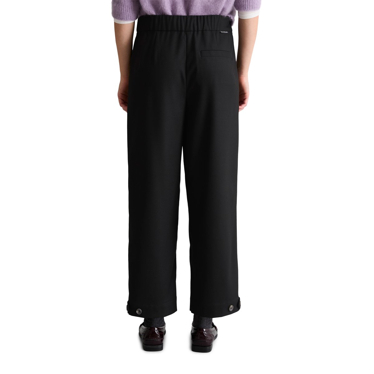 Pantalon ample en polyester recyclé, viscose et élasthanne noir, MARC O’POLO DENIM