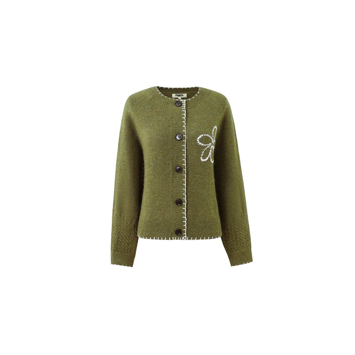 Cardigan  BERGAMOTE vert kaki, FRNCH