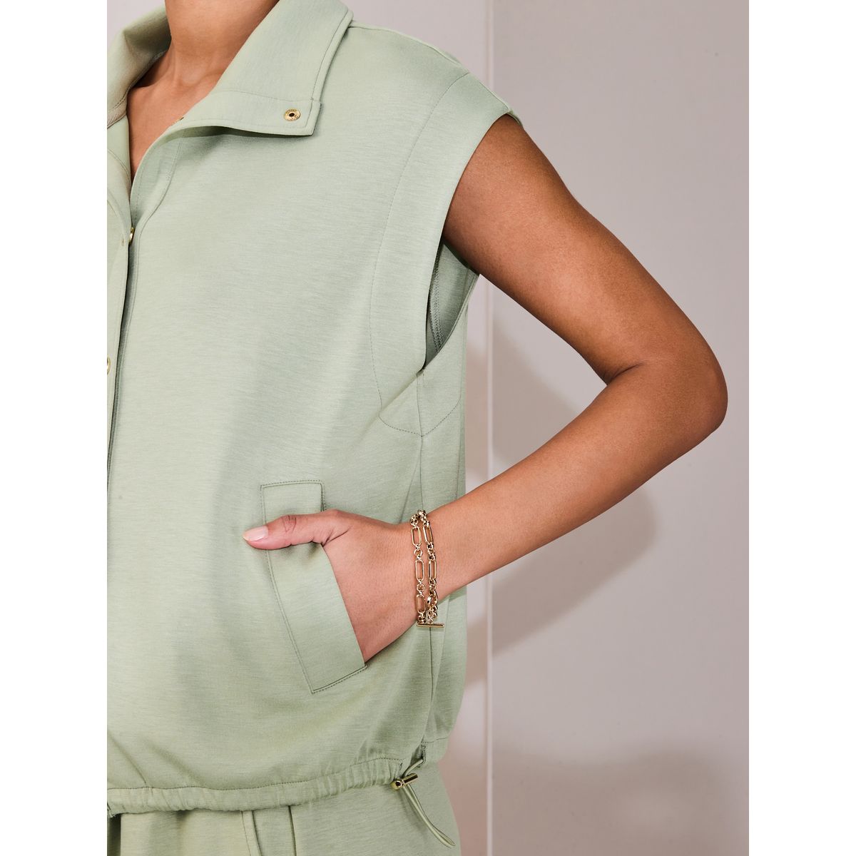 Veste militaire douce à col cheminée vert sauge, NEXT