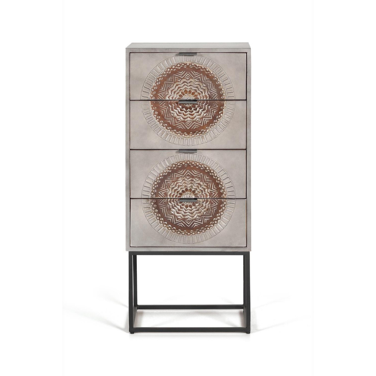Chiffonnier 4 tiroirs - QUIRINE gris, DECORATION D’AUTREFOIS