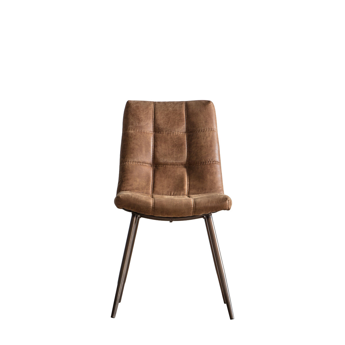 Edwin Quilted Faux Leather Dining Chairs (Set of 2) brown              , SO'HOME