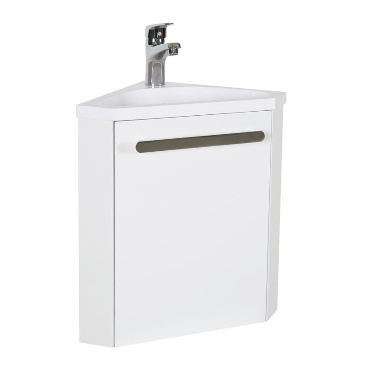 Meuble lave-mains d'angle suspendu SKINO blanc brillant, MOB IN