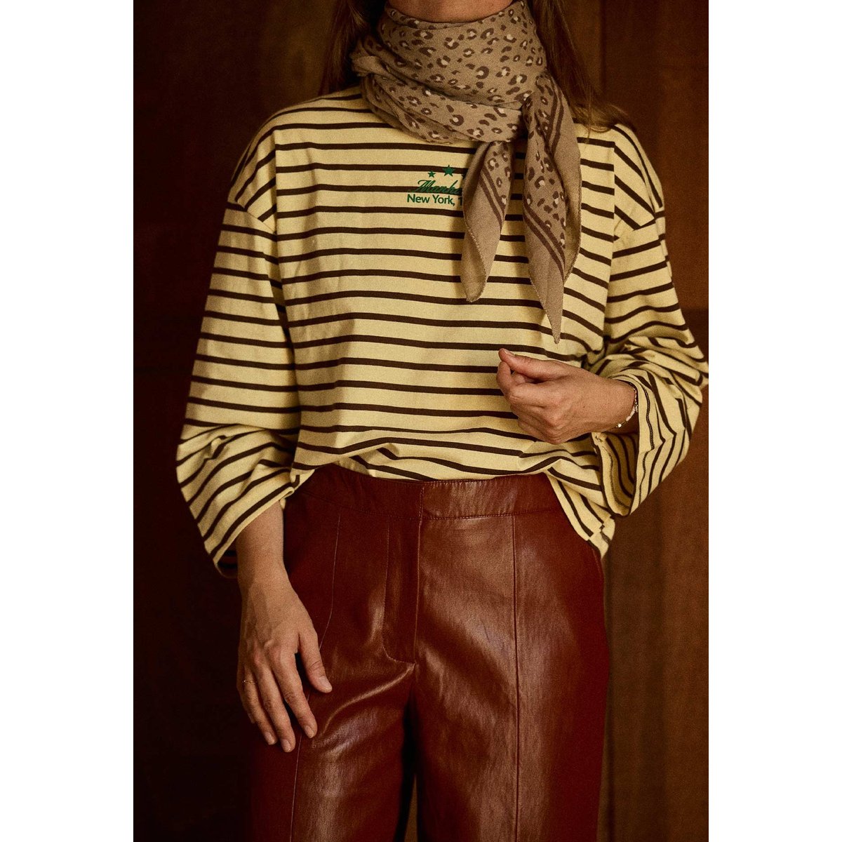 Foulard en laine, LÉOPARD beige léopard beige, GABRIELLE PARIS