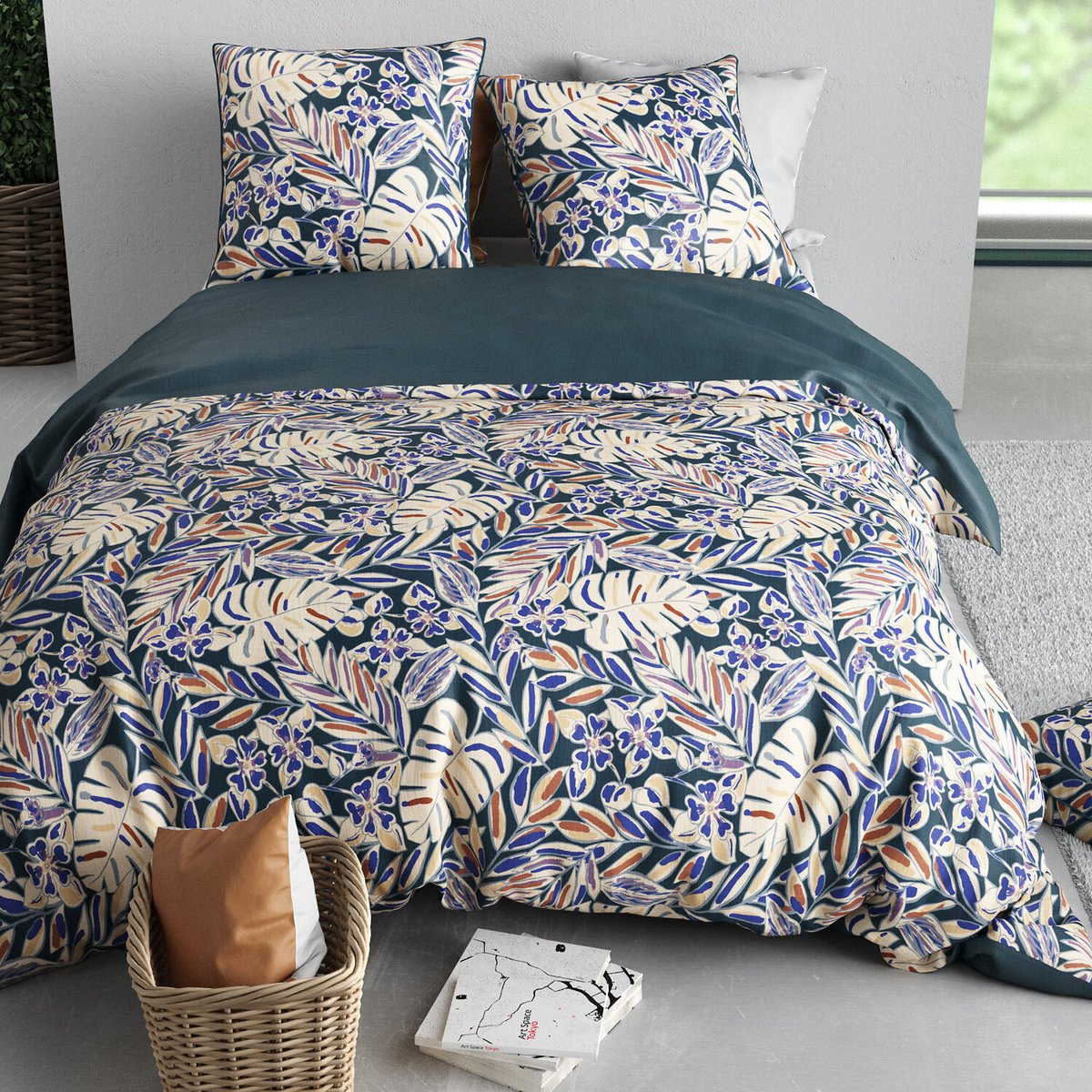 Parure housse de couette en coton imprimée, Nouk blanc, C DESIGN HOME TEXTILE