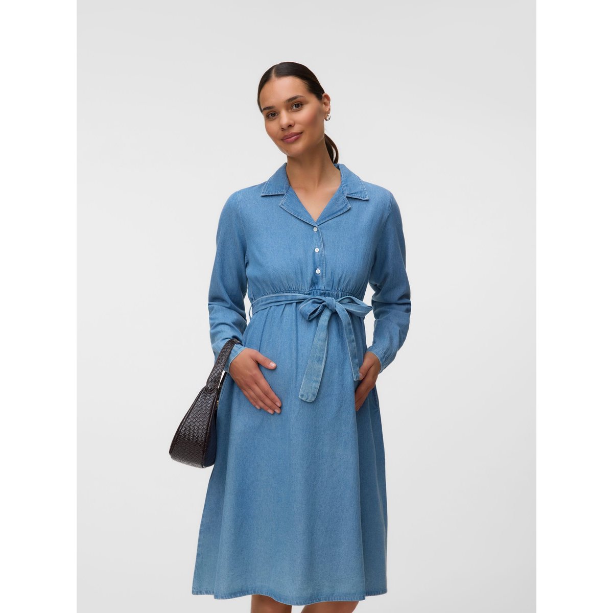 Robe En Denim medium blue denim, MAMA LICIOUS