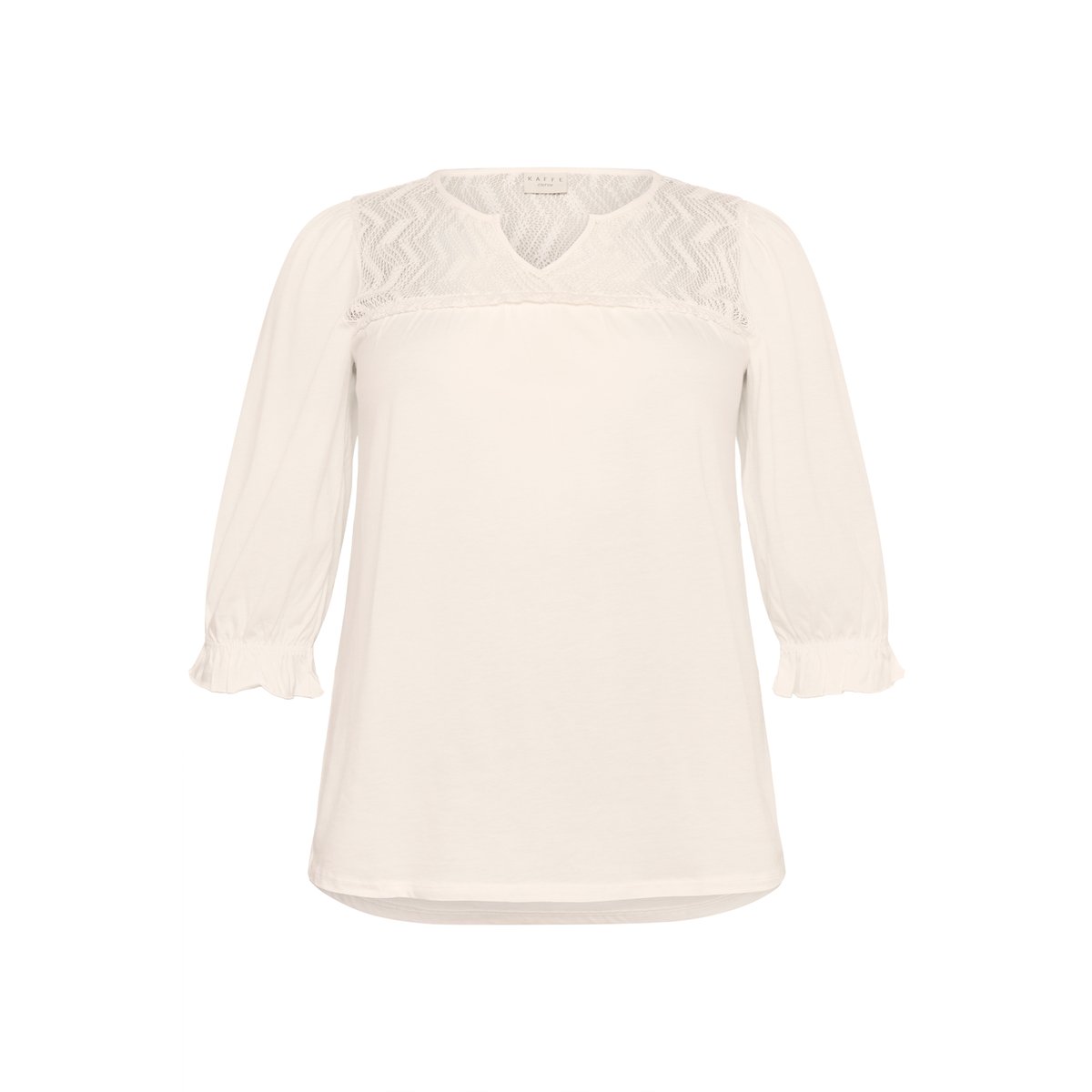 Blouse with long sleeve blanc chalk, KAFFE CURVE