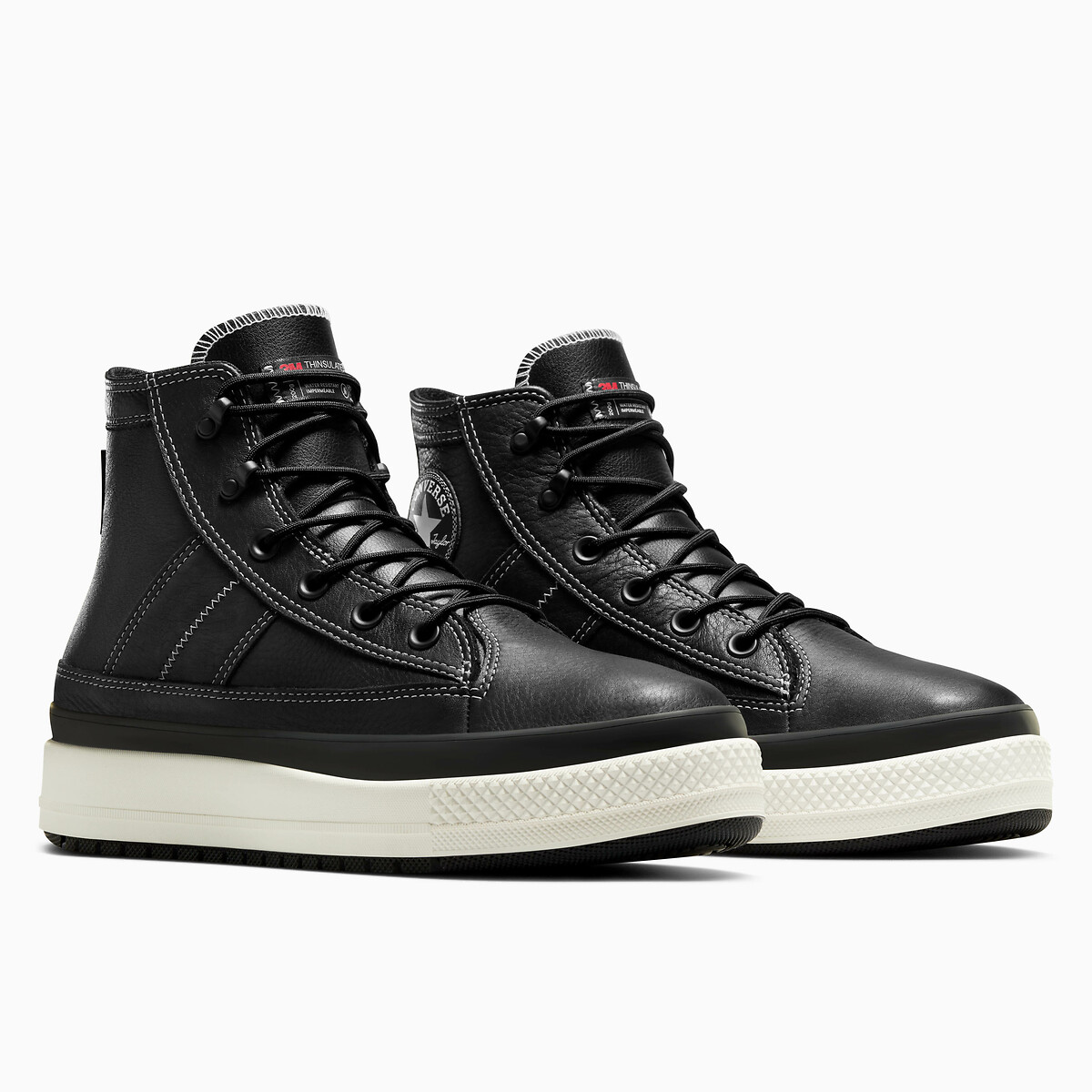 Chuck taylor all star mono cuir hi Converse noir La Redoute