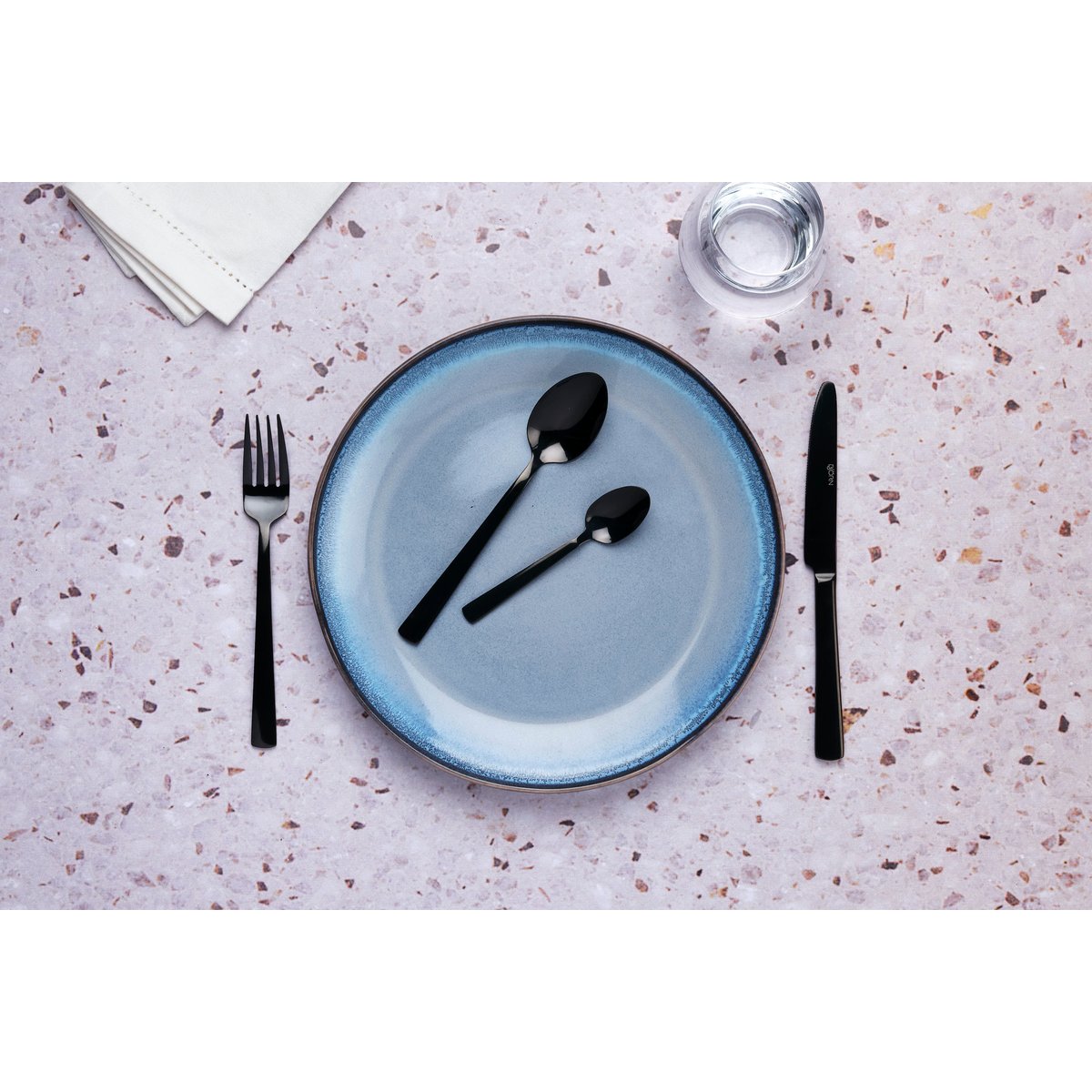 Lot de 6 petites cuillères en inox, NUDE noir brillant, BJORN