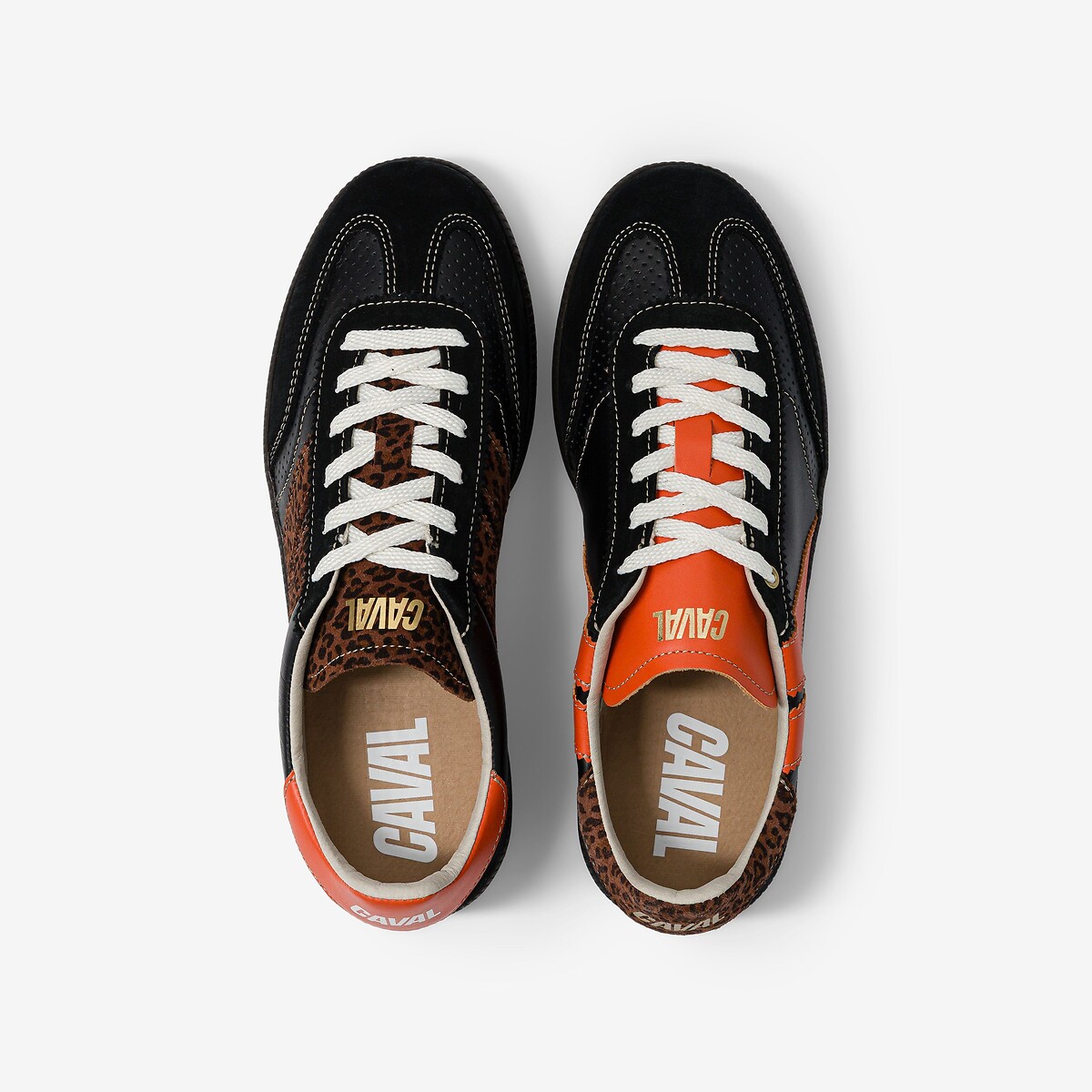 Baskets en cuir noir, CAVAL