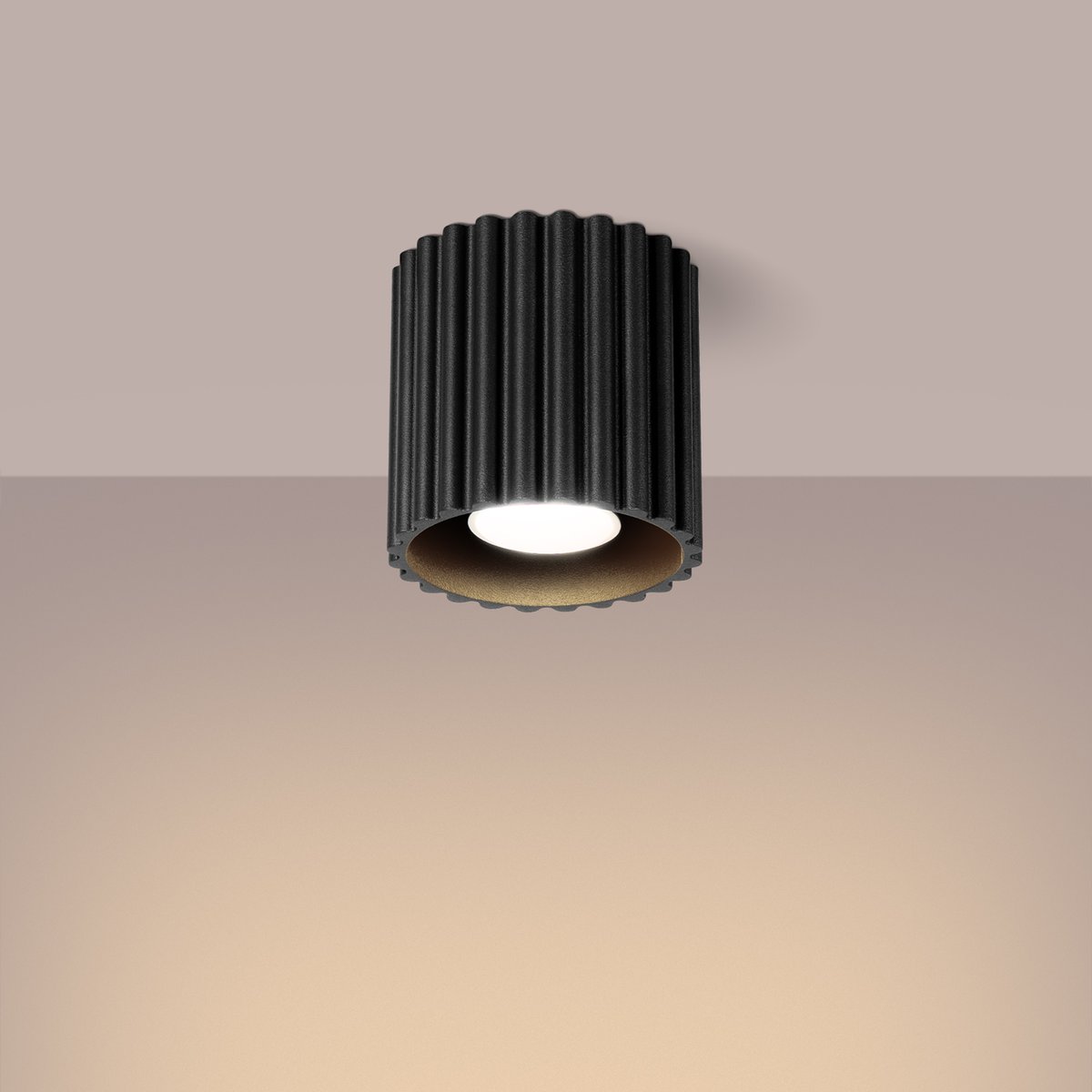 Plafonnier Aluminium Noir GU10 1 Aura noir, EDEN