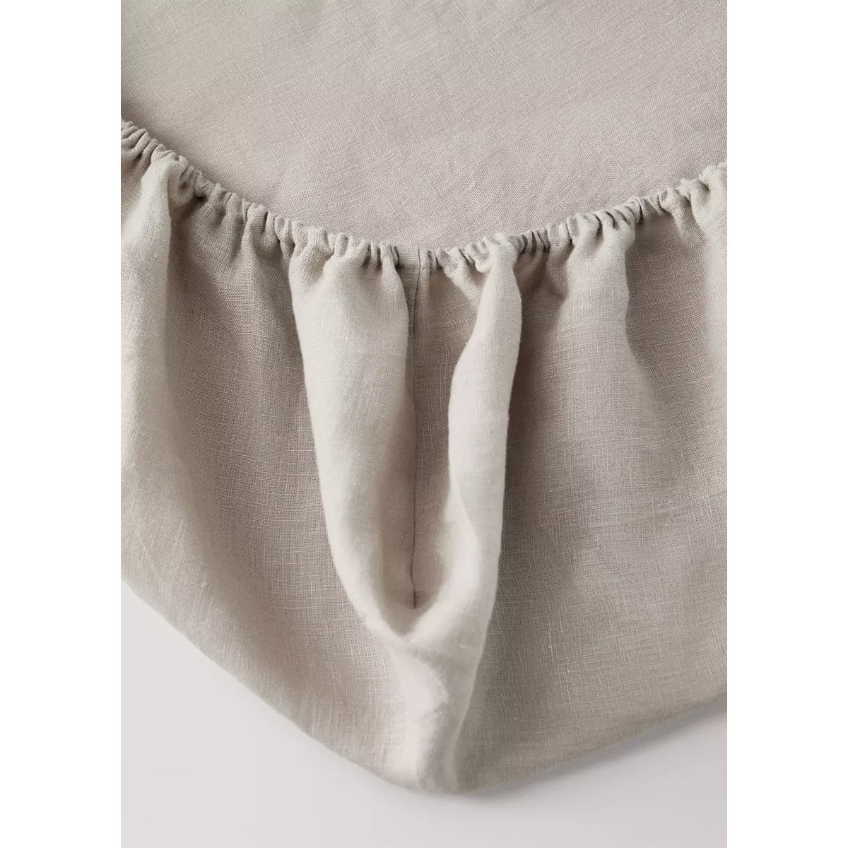 Drap-housse berceau lin lavé marron moyen, MANGO HOME