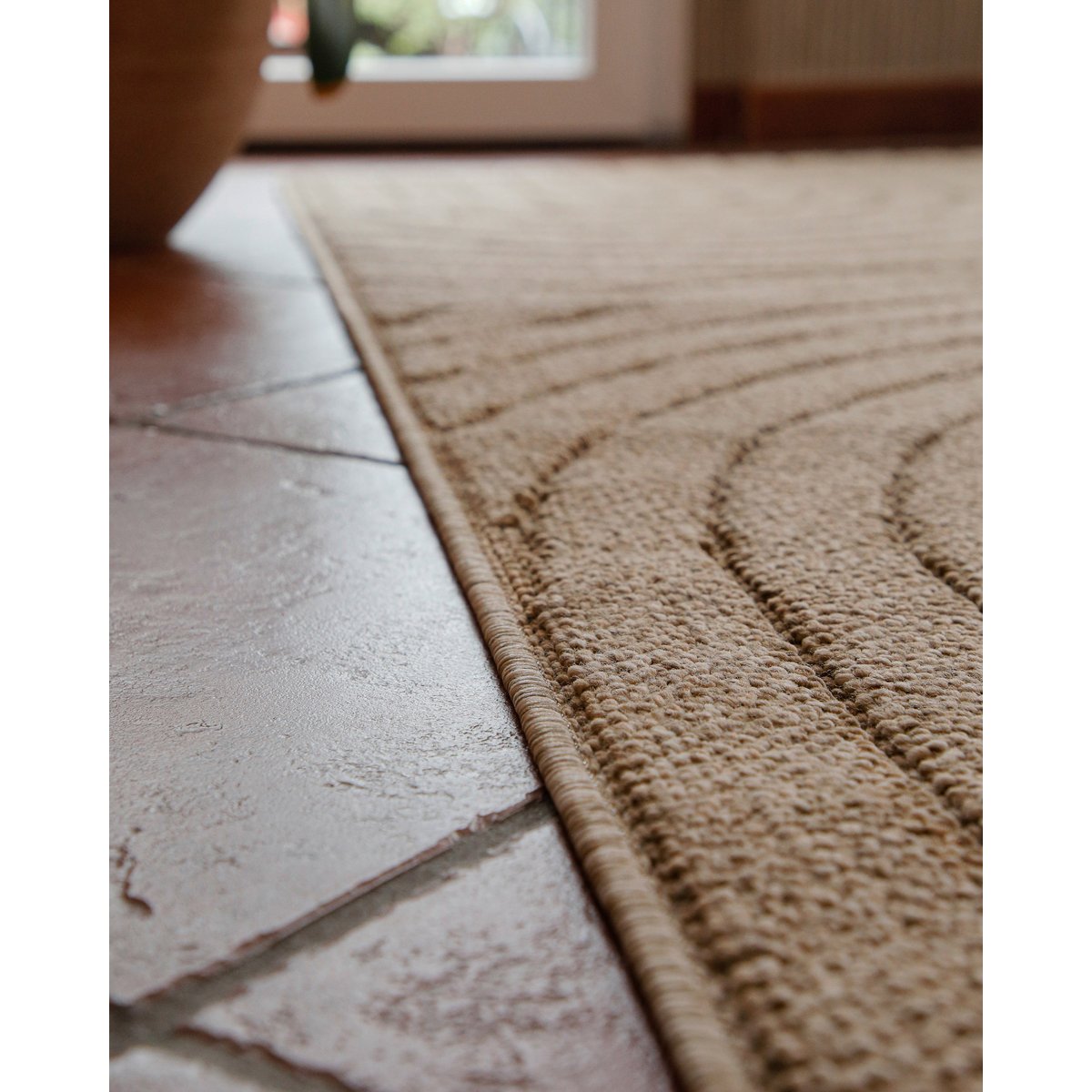 Tapis intérieur extérieur, effet relief , Monoq naturel, WECON HOME