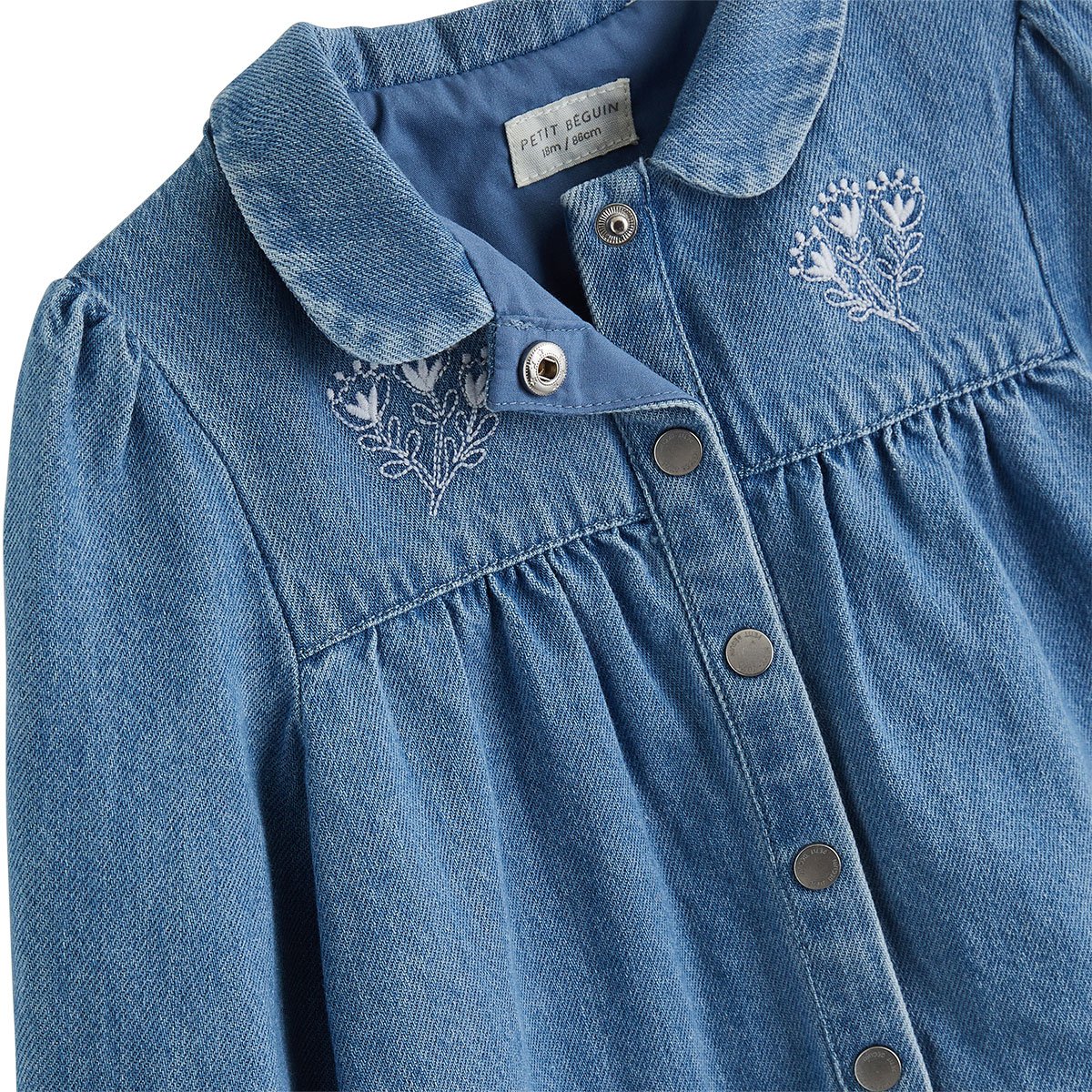 Blouse enfant en jean Cléo bleu, PETIT BEGUIN