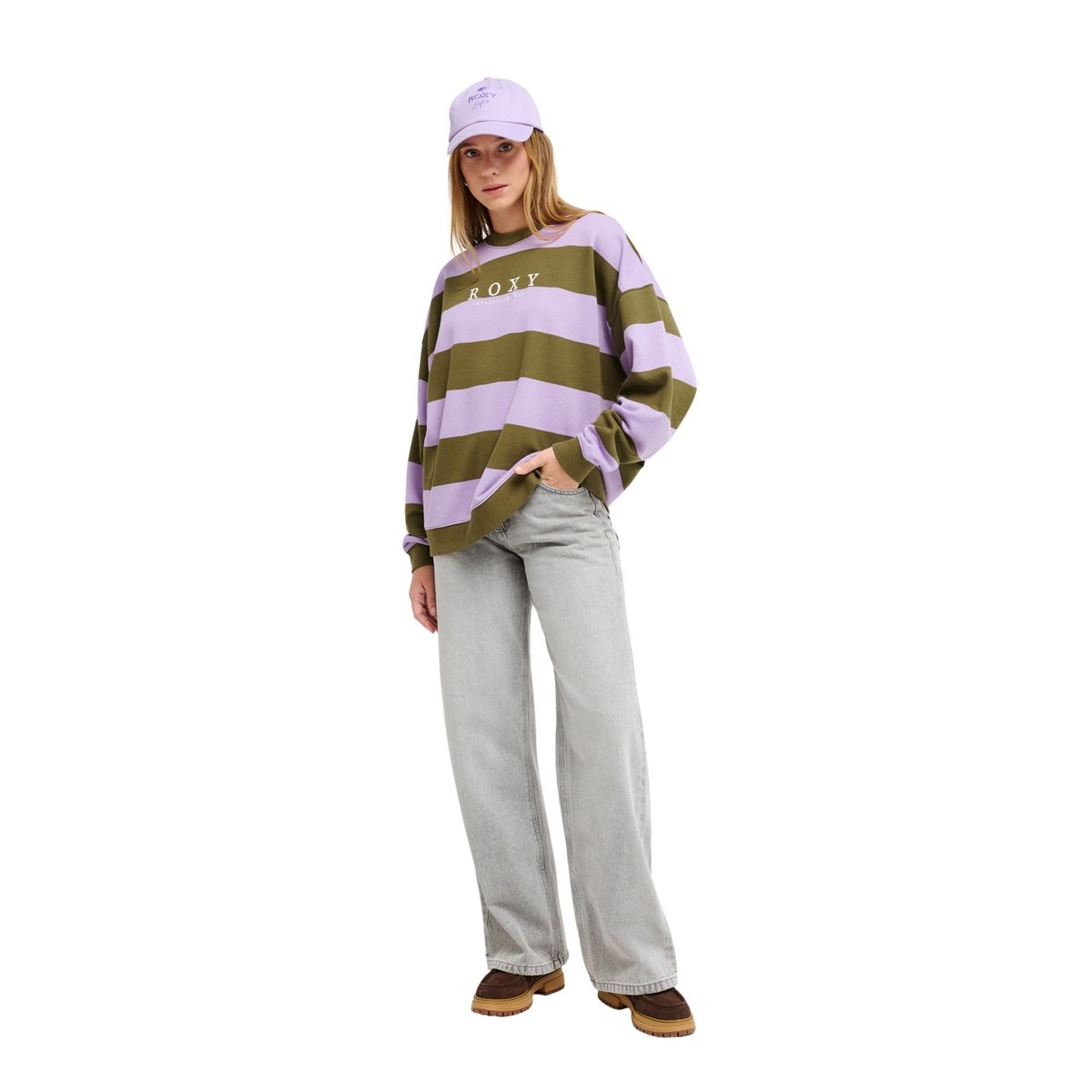 Sweat oversize STRICTLY STRIPES. vert winter moss stricty striipe, ROXY