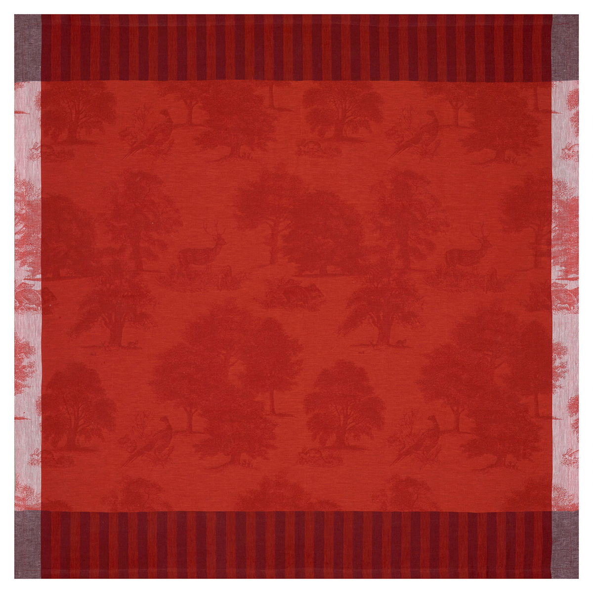 Nappe en Lin, SOUVERAINE carmin, LE JACQUARD FRANCAIS