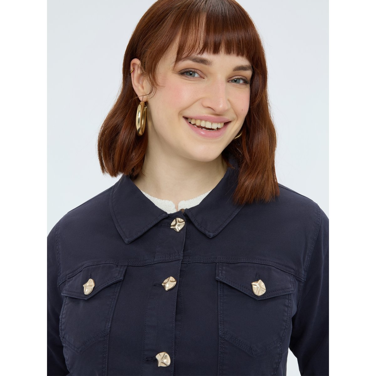Veste avec boutons décoratifs bleu, FIORELLA RUBINO