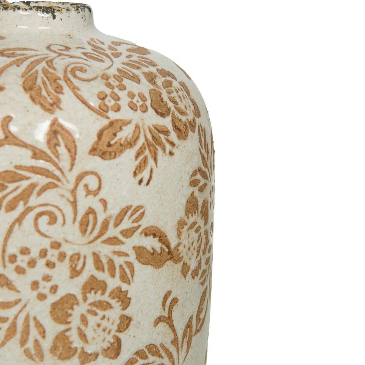 Vase Tampon fleurs beige H24 - TAMPON crème / ivoire, AMADEUS