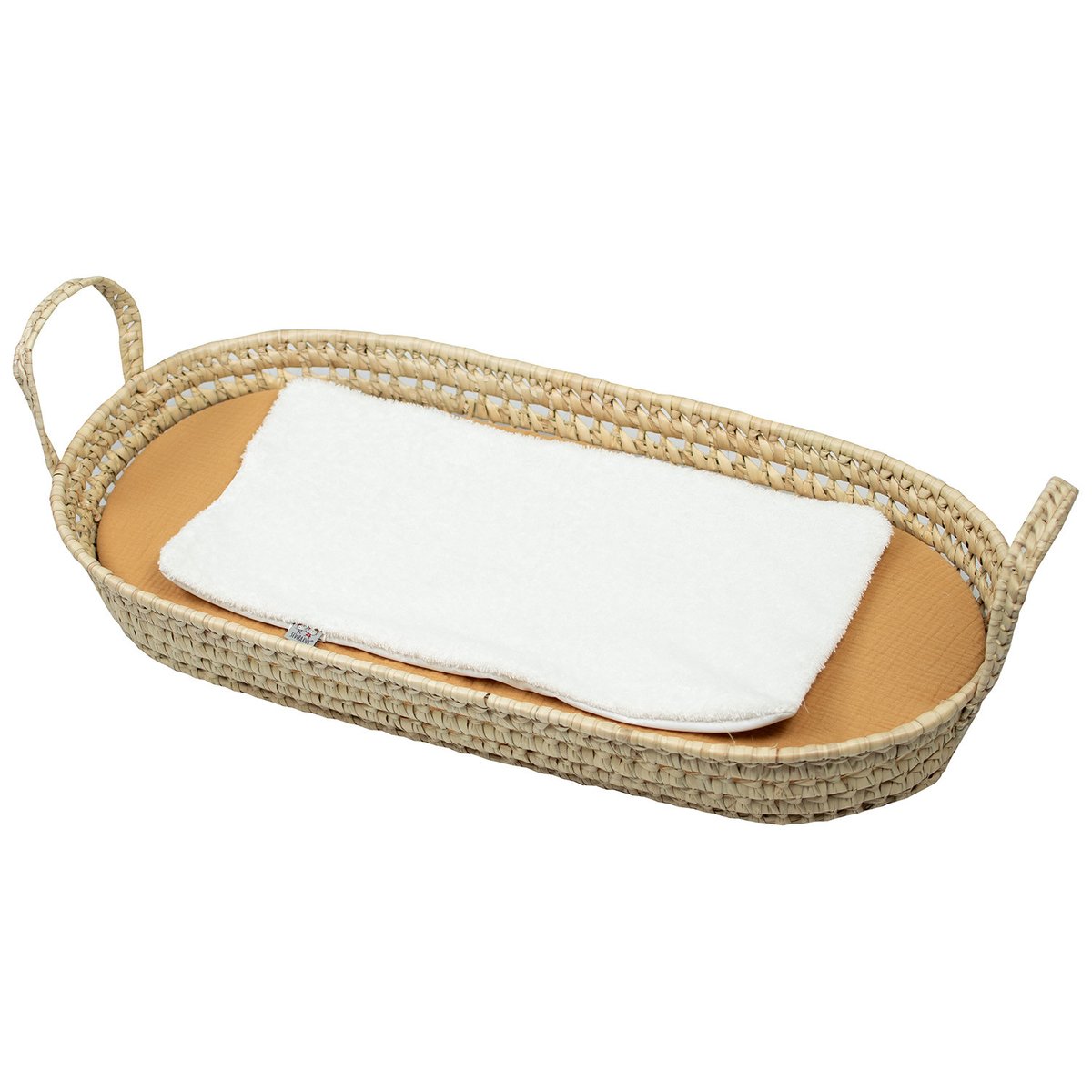 set panier à langer : panier + matelas + drap-housse + tapis JEANNE camel, SEVIRA KIDS