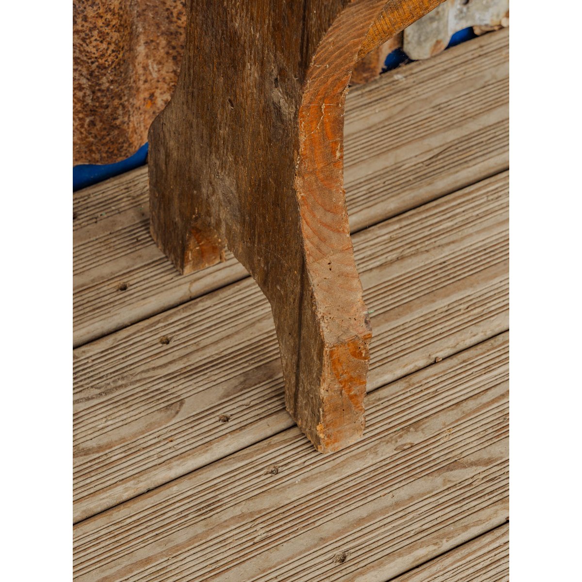 Banc en bois Antoine N°544 - Bon état bois foncé, DEBONGOUT