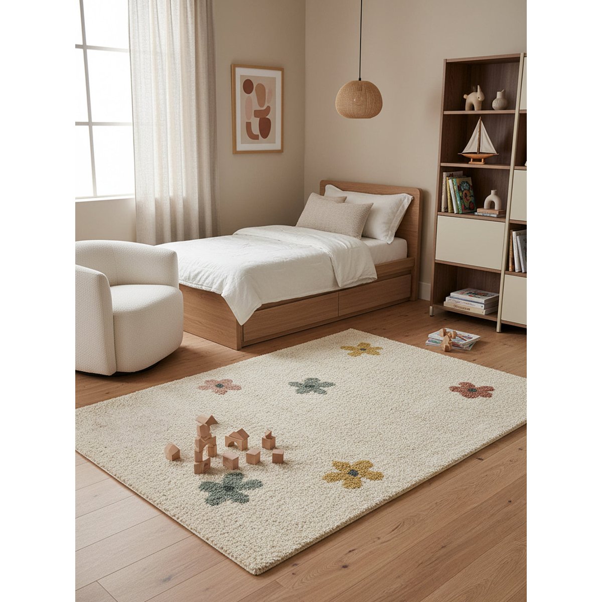 Tapis enfant épais et confortable POPPY palette colorée, AFK LIVING