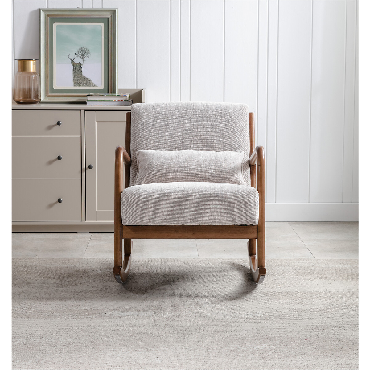 Ezra Chunky Chenille Rocking Chair natural, SO'HOME