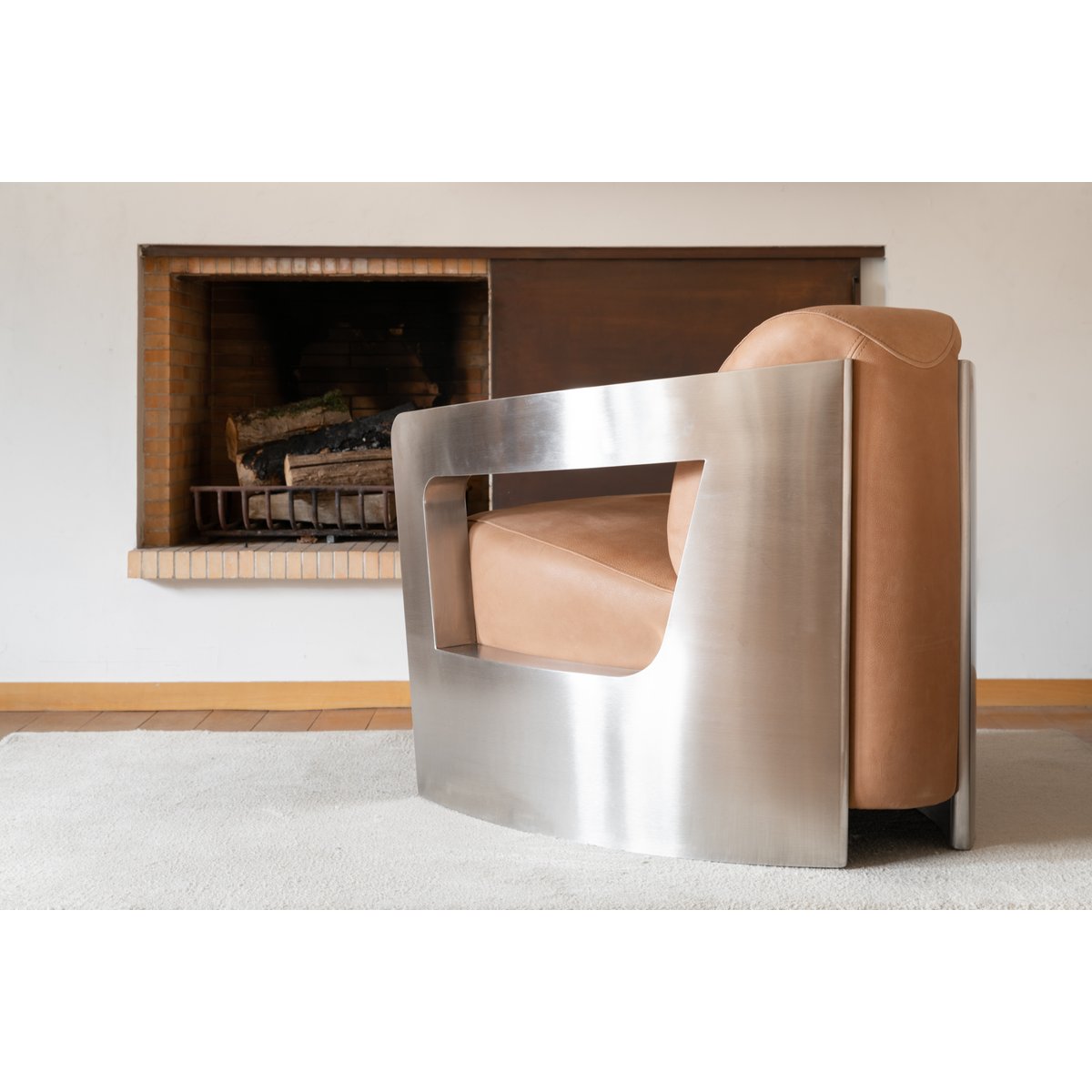 Fauteuil aviateur en cuir PANAVIA marron, PRODUIT INTERIEUR BRUT