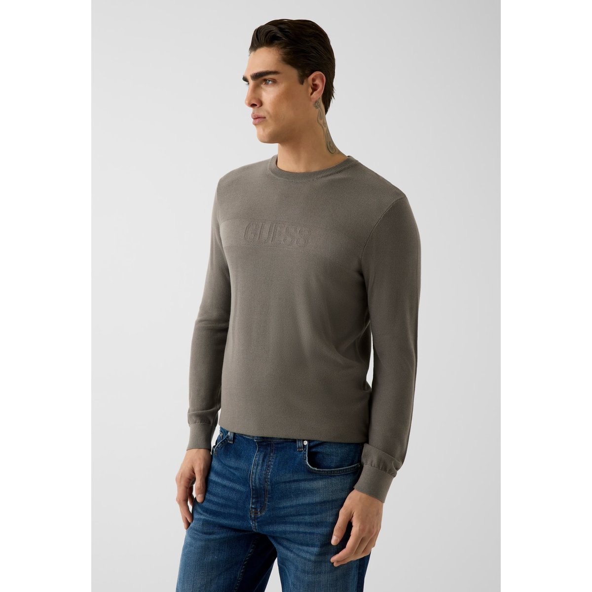 Pull En Mélange De Viscose gris, GUESS