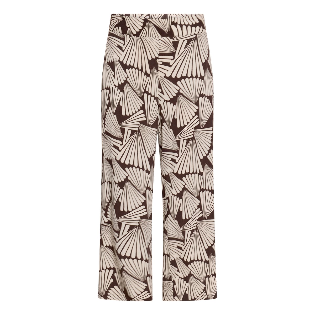 Pantalon Marlene à taille élastique marron/beige, BETTY BARCLAY