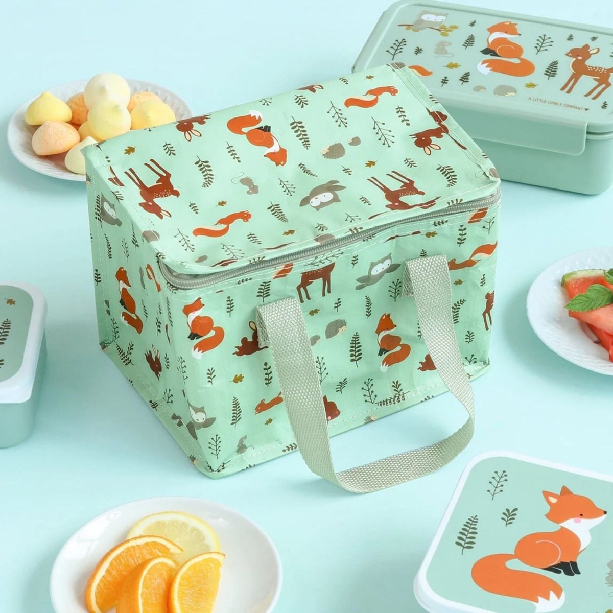 Sac repas isotherme enfant 5,5 L vert amis de la forêt, A LITTLE LOVELY COMPANY