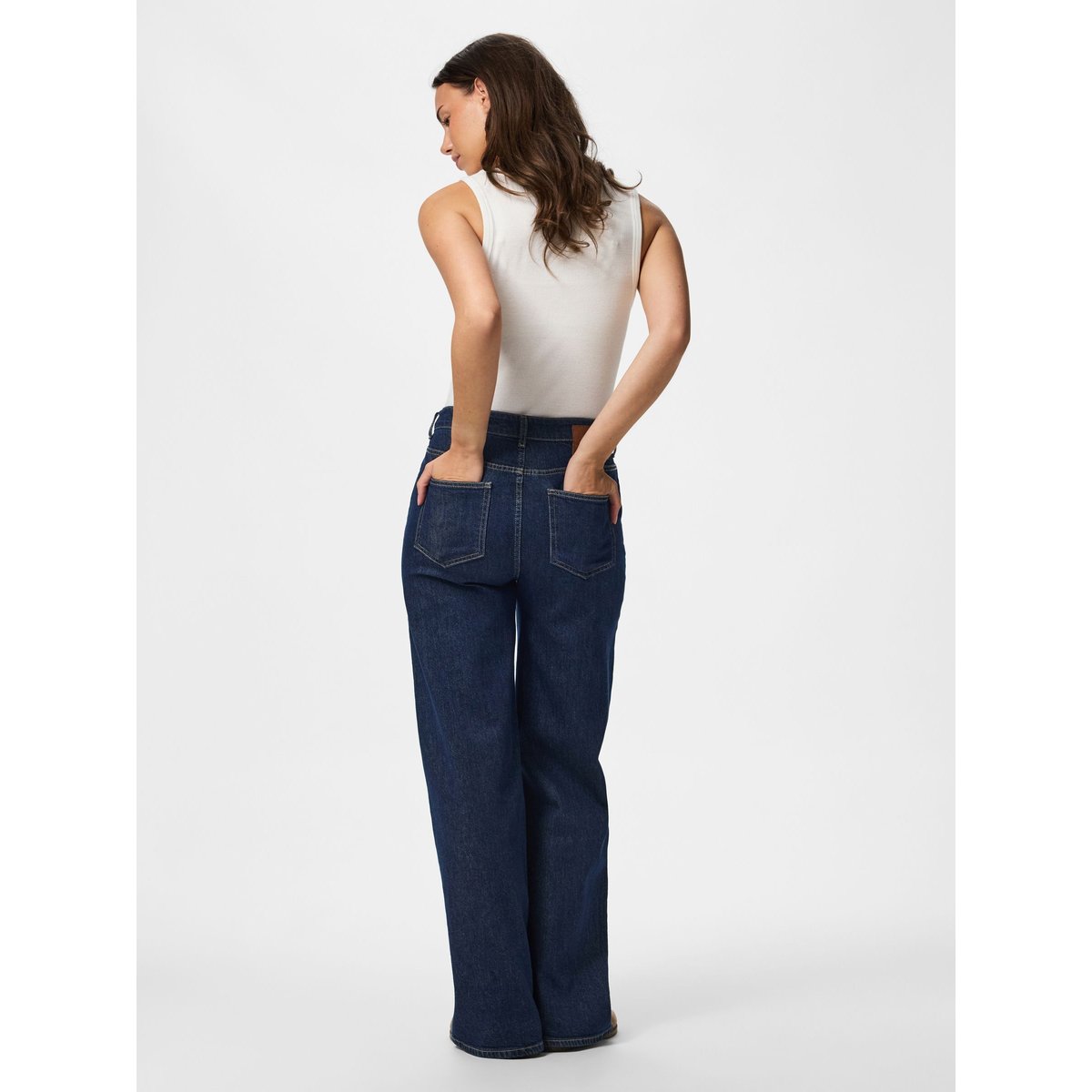 Jean À Coupe Ample bleu - dark blue denim1, PIECES