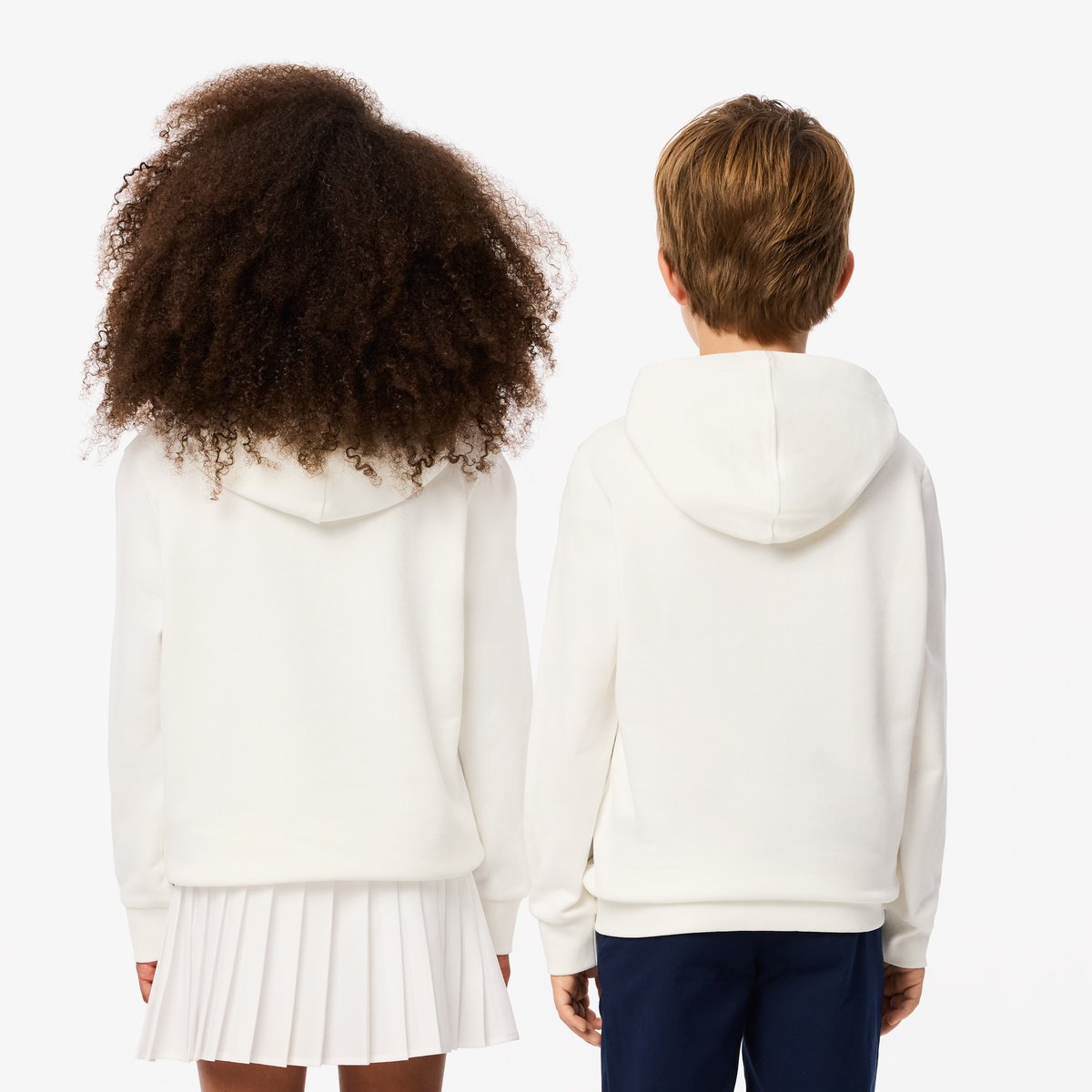 Sweatshirt à capuche à signature blanc-70v, LACOSTE