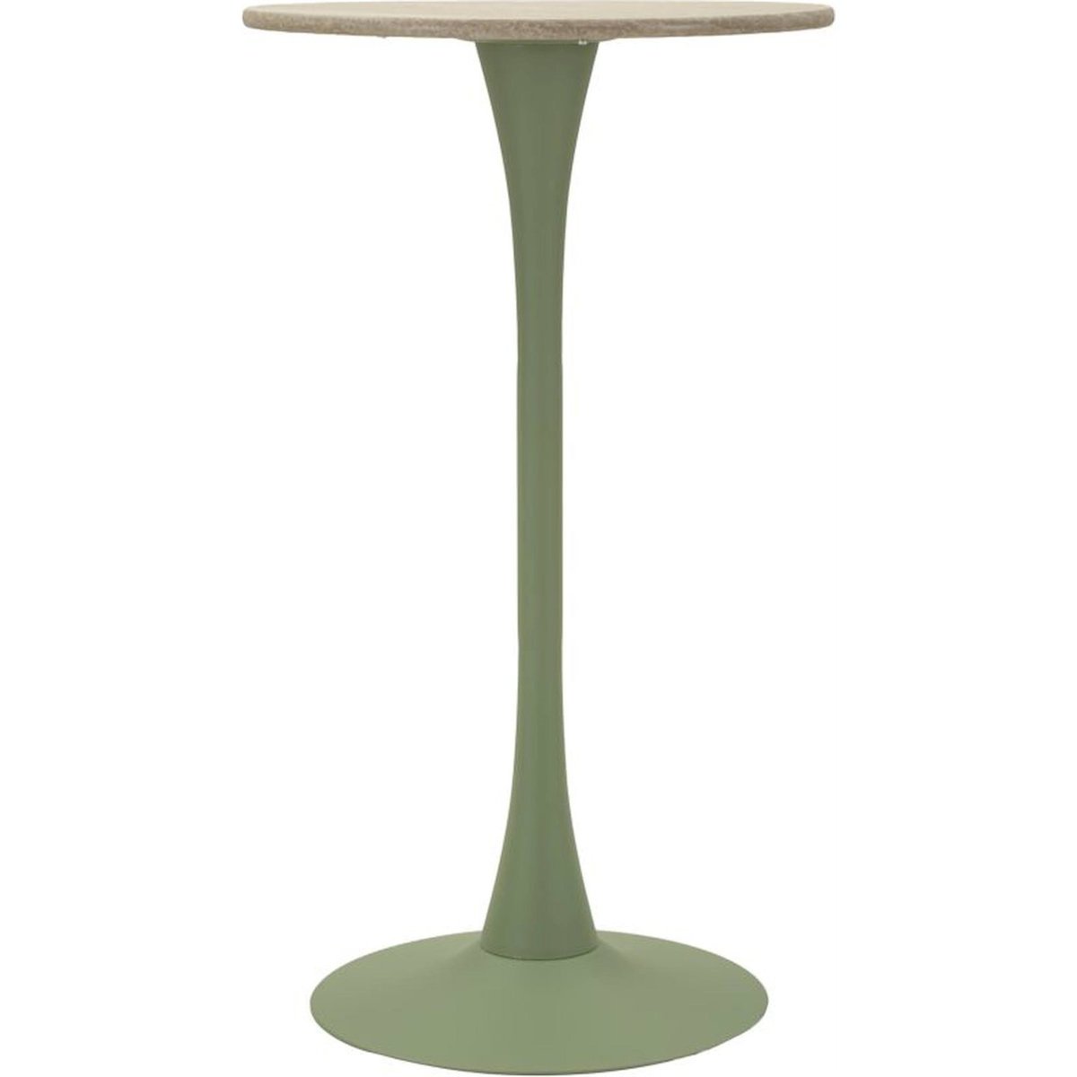 Table de bar ronde plateau et piètement en fer crème, RECOLLECTION